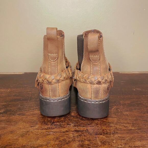 Born Braided Leather Harness Ankle Boot, Women’s US 7.5, Acorn Brown - Picture 4 of 7